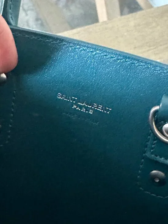 SAINT LAURENT LEATHER Sac du Jour Nano Blue W/Strap - Picture 6 of 9